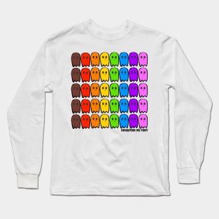 Rainbow Ghosts in Tidy Rows Long Sleeve T-Shirt